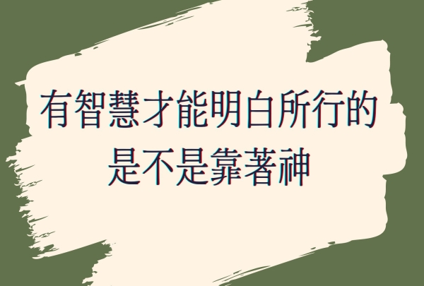 有智慧才能明白所行的是不是靠著神